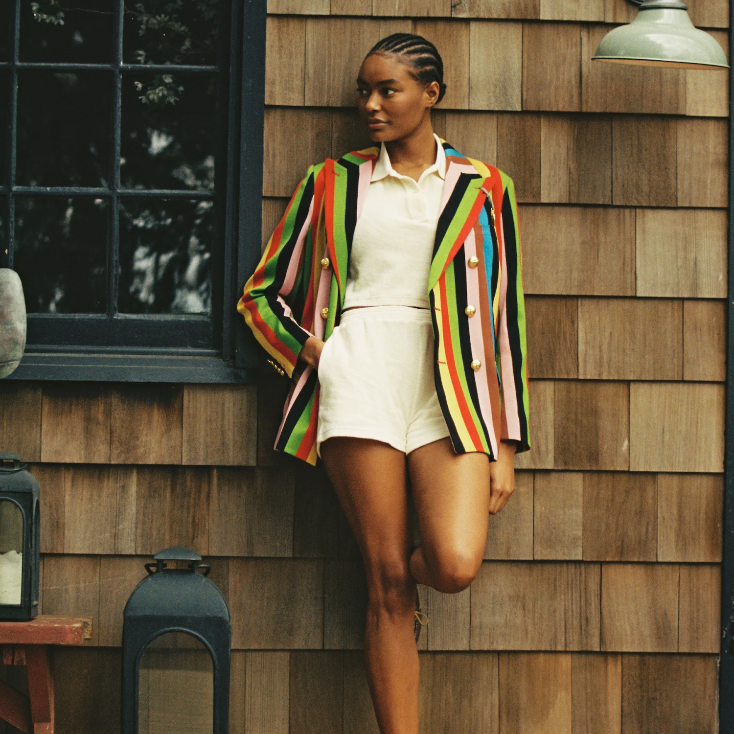 Women's Croquet Stripe Double-Breasted Diana Blazer 11 Women's Croquet Stripe Double-Breasted Diana Blazer - Image 9