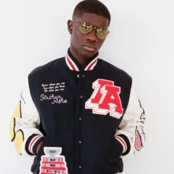 Arthur Ashe X UNINTERRUPTED Varsity Jacket 32 Arthur Ashe X UNINTERRUPTED Varsity Jacket -Rowingblazersus Shop 000059090009