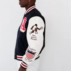 Arthur Ashe X UNINTERRUPTED Varsity Jacket 35 Arthur Ashe X UNINTERRUPTED Varsity Jacket -Rowingblazersus Shop 000059090018