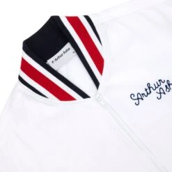 Arthur Ashe Chainstitch Court Jacket -Rowingblazersus Shop 08 AUG ARTHUR ASHE WARMUP JACKET WHITE D1 v2