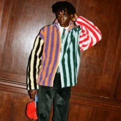 Mixed Stripe Sherpa Fleece -Rowingblazersus Shop 231108231108030033