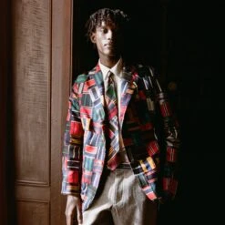 Men's Tie Patchwork Jacket -Rowingblazersus Shop 231108231108090026