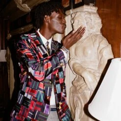 Men's Tie Patchwork Jacket -Rowingblazersus Shop 231108231108100006