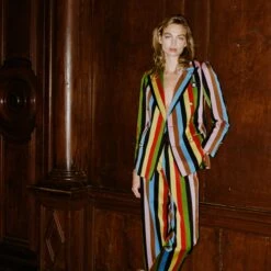 Women's Croquet Stripe Double-Breasted Diana Blazer 18 Women's Croquet Stripe Double-Breasted Diana Blazer -Rowingblazersus Shop 231108231108210005