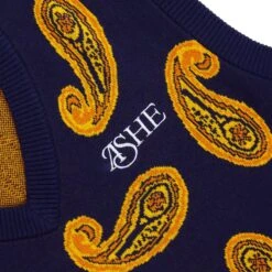 Ashe Paisley Sweater Vest 9 Ashe Paisley Sweater Vest -Rowingblazersus Shop AA SWEATER VEST NAVY D