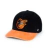 Rowing Blazers X '47 Wide-Wale Orioles Cap -Rowingblazersus Shop RB 47MLB HAT ORIOLES BLACK ORANGE ANGLE
