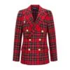 Women's Royal Stewart Tartan Diana Jacket -Rowingblazersus Shop RB W BLAZER ROYALSTUART RED FRONT