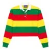 Red, Yellow, And Green Stripe Cropped Rugby -Rowingblazersus Shop RUGBY WOMENS RED YELLOW GREEN FRONT