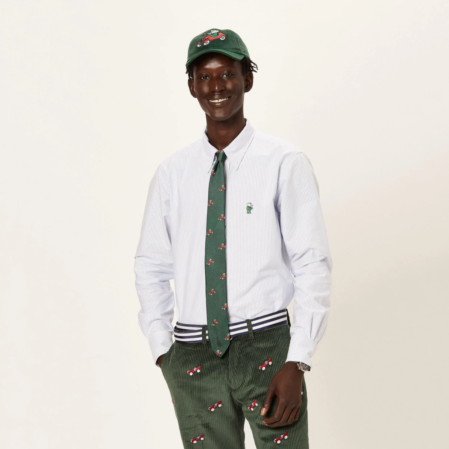 Babar Green Corduroy Car Cap 7 Babar Green Corduroy Car Cap - Image 5