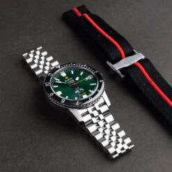 Zodiac X Rowing Blazers For Harry's Bar Super Sea Wolf -Rowingblazersus Shop ZODIAC WATCH GREEN FRONT 2