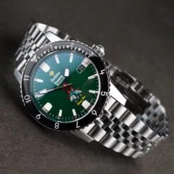 Zodiac X Rowing Blazers For Harry's Bar Super Sea Wolf -Rowingblazersus Shop ZODIAC WATCH GREEN FRONT 3