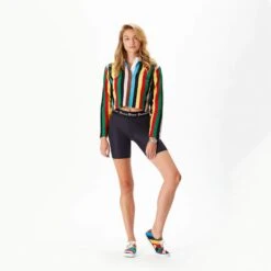 Rowing Blazers Women's Bike Shorts -Rowingblazersus Shop color black 3