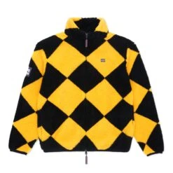 Harlequin Deep-Pile Sherpa "Jockey" Fleece -Rowingblazersus Shop color black yellow 1 5e44ef80 f592 47bc bec5 6b8bb9859519