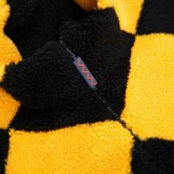 Harlequin Deep-Pile Sherpa "Jockey" Fleece -Rowingblazersus Shop color black yellow 3