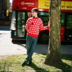 Warm & Wonderful Men's "Diana Edition" Cotton Sheep Sweater -Rowingblazersus Shop color diana red 7 13b1696a 6c0f 42ef a611 dfe5e1f03f2a