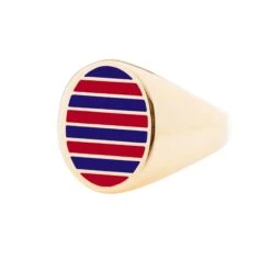 Jessica Biales Red And Navy Collegiate Signet Ring