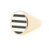 Jessica Biales Green And White Collegiate Signet Ring