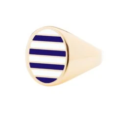 Jessica Biales Navy And White Collegiate Signet Ring