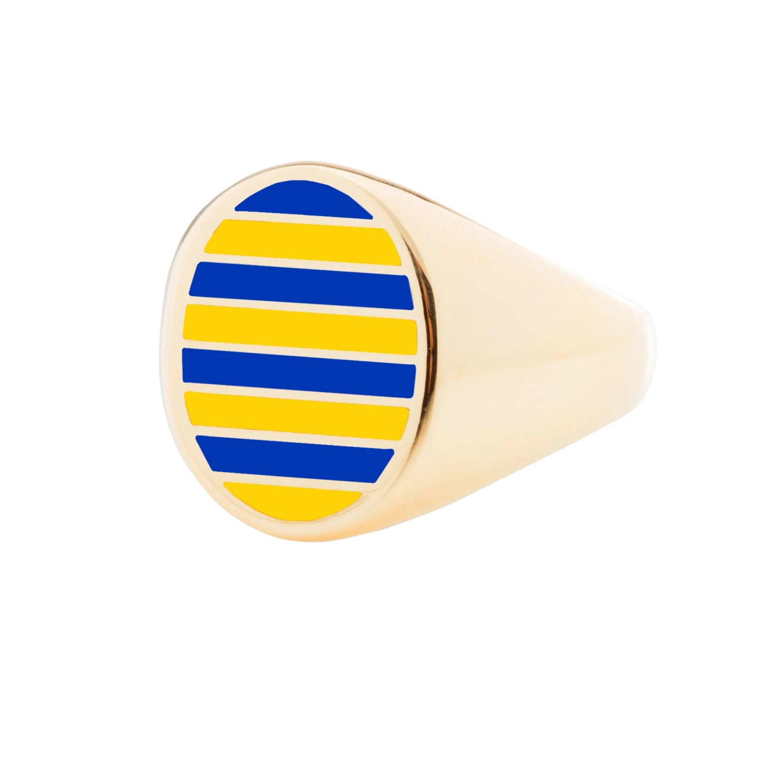 Jessica Biales Yellow And Blue Collegiate Signet Ring 3 Jessica Biales Yellow And Blue Collegiate Signet Ring