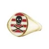 Jessica Biales Red & White Enamel Skull & Crossbones Signet Ring -Rowingblazersus Shop color gold 1 92f0fd9d 9457 4814 83e0 c24055c64703