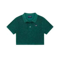 Women's Cropped Terry Cloth Polo -Rowingblazersus Shop color green 1 cdbe524e 2a6f 4ae5 a171 1dc9afe88a81