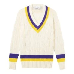 Wool Cricket Sweater -Rowingblazersus Shop color purple yellow 1 e301e92b 0961 4f9e 8733 86c1323c4610