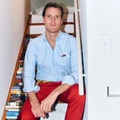 Men's Cotton Trim Fit Twill Trousers -Rowingblazersus Shop color red 4 11bf90b9 3b35 4b24 842a 146756fad149