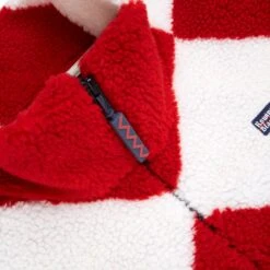 Harlequin Deep-Pile Sherpa "Jockey" Fleece -Rowingblazersus Shop color red cream 3