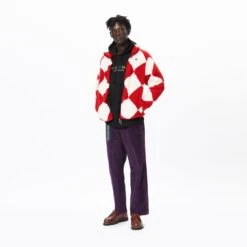 Harlequin Deep-Pile Sherpa "Jockey" Fleece -Rowingblazersus Shop color red cream 5