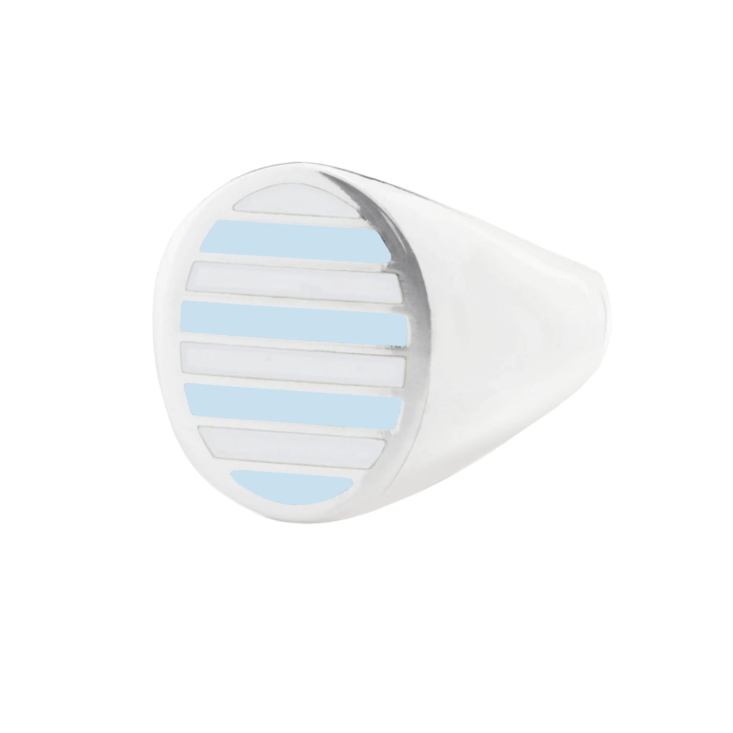 Jessica Biales Light Blue And White Collegiate Signet Ring 4 Jessica Biales Light Blue And White Collegiate Signet Ring - Image 2
