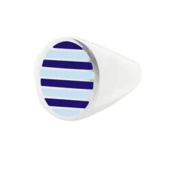 Jessica Biales Light Blue And Navy Collegiate Signet Ring -Rowingblazersus Shop color silver 1 f28b56ae 78d3 4cd1 9117 04c4ed8d4d59
